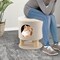 3-in-1 Cat Condo Stool with Scratching Posts and Seat Cushion Hidden Pet Bed Ottoman